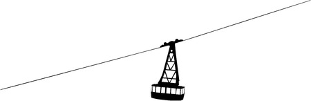 silhouette of a cable way on white 