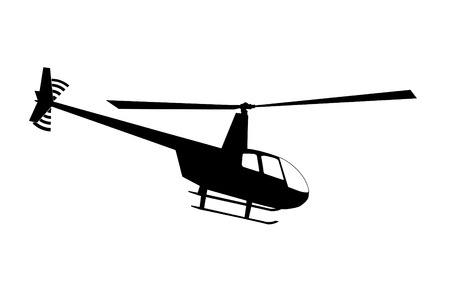 helicopter silhouette on white backgroundの写真素材