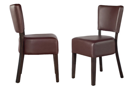 Colored chairs from fabric and suede on a white backgroundの写真素材