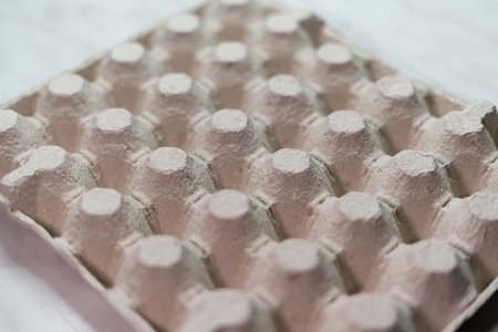 Close-up of egg carton box. Selective focus.