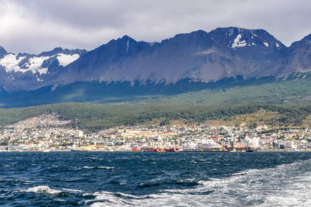 The port in Ushuaia, Argentinaの写真素材
