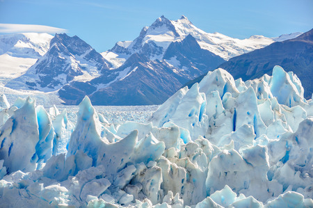 Side view of the Perito Moreno Glacier, Patagonia, Argentinaの写真素材