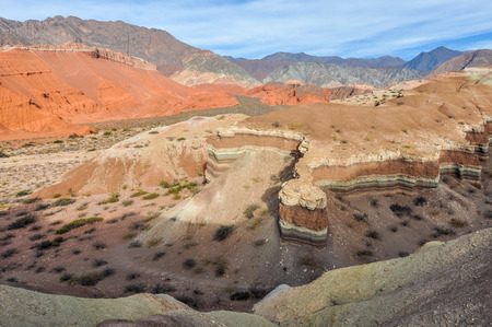 Panoramic view in the Quebrada de las Conchas near Cafayate, Salta Province, Argentina