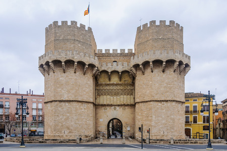 The Serranos Towers in the city of Valencia, Spainのeditorial素材