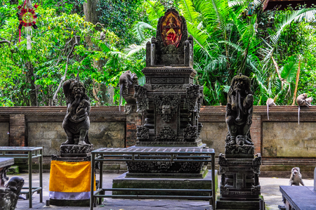 Temple in Monkey Forest in the town of Ubud, Baliの写真素材