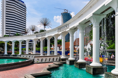 Merdaka Square Fountain in the cosmopolitan city of Kuala Lumpur, Malaysiaのeditorial素材