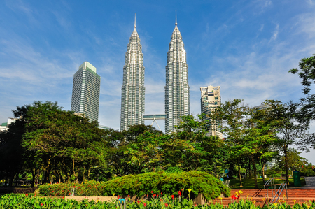 The Petronas Towers in the cosmopolitan city of Kuala Lumpur, Malaysiaのeditorial素材