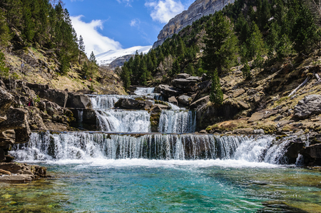 Turquoise in Ordesa Valley in the Aragonese Pyrenees, Spainの写真素材