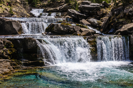Turquoise in Ordesa Valley in the Aragonese Pyrenees, Spainの写真素材