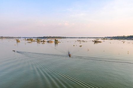 Mekong River at sunset in Dong Kone, 4000 Islands, Laos