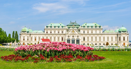 Belvedere Palace in the city of Vienna, Austriaのeditorial素材