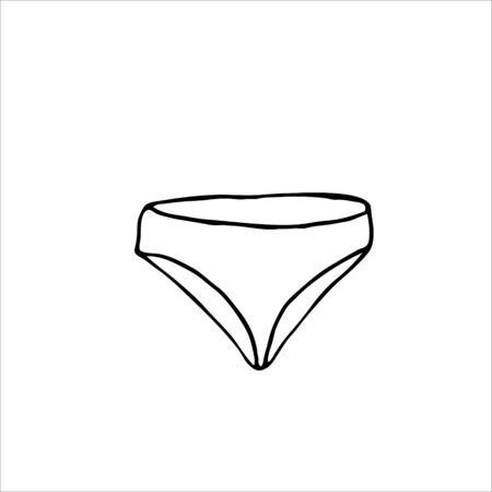 Pants from swimming suite. Summer clothes and accessories. Cartoon doodle sketch can be used in cards, posters, flyers, banners, logo, clothes design, fashion, textile prints etc. Vector illustration EPS10のイラスト素材