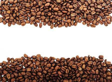 coffee beans isolated on white background. roasted coffee beans, can be used as a background.の写真素材