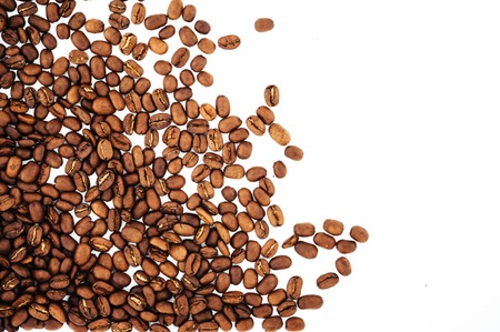 coffee beans isolated on white background. roasted coffee beans, can be used as a background.の写真素材