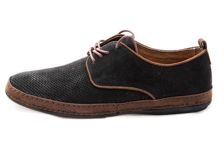 Mens Classic Leather Shoes Isolated on White Backgroundの写真素材