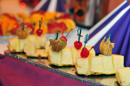 wedding table. Restourants table prepared for celebrating eventの写真素材