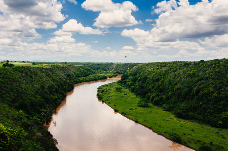 Tropical river Chavon in Dominican Republic. Casa de Campo, La Romana, Dominican Republic. tropical seaside resortの写真素材
