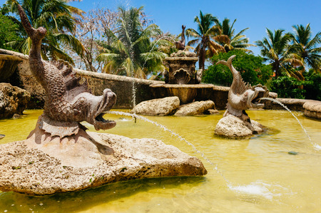 Ancient village Altos de Chavon - Colonial town reconstructed in Dominican Republic. Casa de Campo, La Romana, Dominican Republic. Ponderosa-style, tropical seaside resortの写真素材