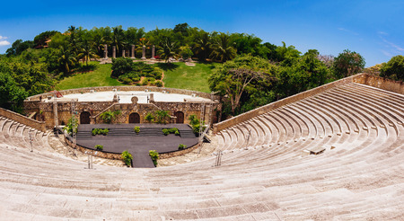 Amphitheater in ancient village Altos de Chavon - Colonial town reconstructed in Casa de Campo, La Romana, Dominican Republic. tropical seaside resort.の写真素材