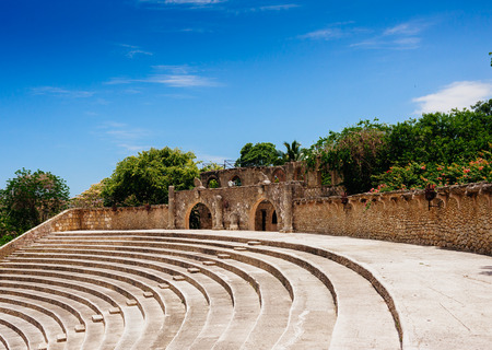 Amphitheater in ancient village Altos de Chavon - Colonial town reconstructed in Casa de Campo, La Romana, Dominican Republic. tropical seaside resort.の写真素材
