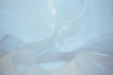 Closeup Detail of a wedding white fashion dressの写真素材