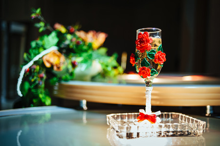 Image of a beautifully decorated wedding venue.の写真素材