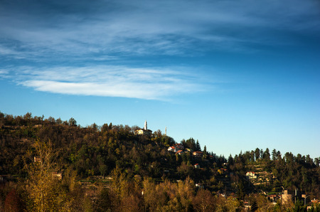 Tuscany - typical scenic landscape, Italy. farm countrysideの写真素材