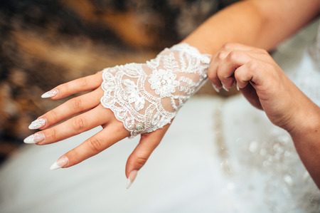 Bride getting ready. の写真素材