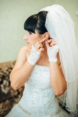 Bride getting ready.の写真素材