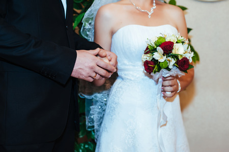wedding ceremony in a registry office, marriageの写真素材