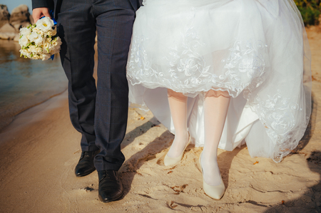 Happy bride and groom on their wedding day. more similar in my portfolioの写真素材