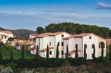 Luxury villa in Tuscany, famous vineyard in Italyの写真素材