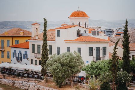 Famous Odeon theatre in Athens, Greece, view from Acropolis