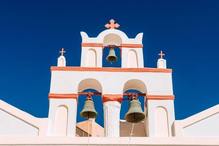 Old church in Santorini Island, Greeceの写真素材