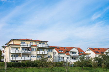 Luxury house in the mountains. villa in the background of the hills. mountain tourism concept. cottage under the mountain. Exterior modern style villa surrounded by natureの写真素材
