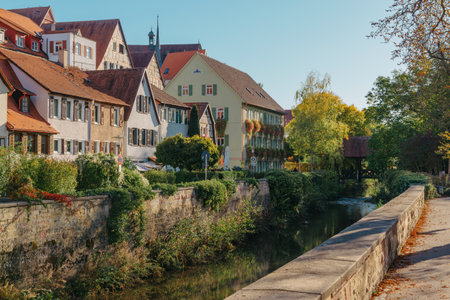 Old national German town house in Bietigheim-Bissingen, Baden-Wuerttemberg, Germany, Europe. Old Town is full of colorful and well preserved buildings.の写真素材