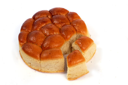 assorted breads isolated on a white background.の写真素材