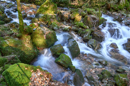Majestic Allerheiligen Waterfalls: Powerful Cascades Over Mossy Rocks in Black Forest National Parks...