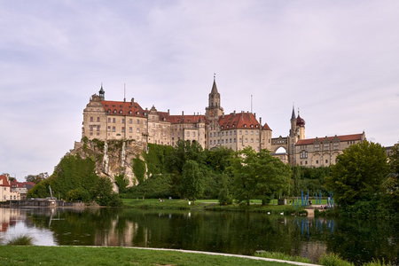 Sigmaringen, Germany - located in the Black Forest, very close to the source of the river Danube, Sigmaringen is famous for its Medieval fortressの写真素材
