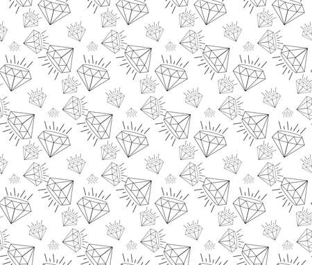 diamond seamless pattern gem vector jewelry white designのイラスト素材