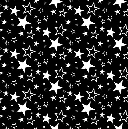 Seamless pattern with star in dark sky.のイラスト素材