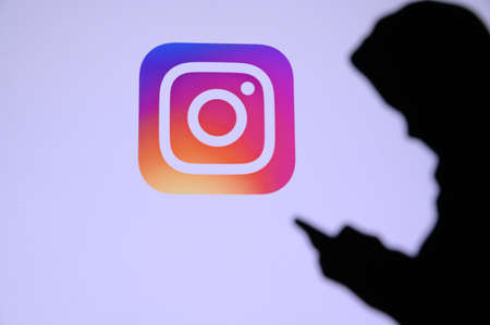 NEW YORK, USA, 25. MAY 2020: Instagram photo and video-sharing social networking service Young boy...