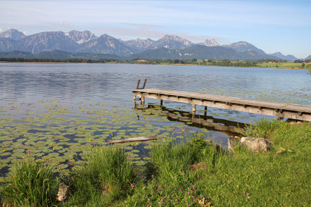 Landscape in Bavaria, Forggensee, Germanyの写真素材