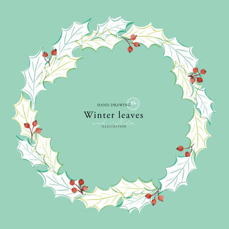 Holly Illustrations/Christmas Motifs/Greenのイラスト素材