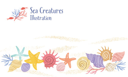 Illustration of sea creaturesのイラスト素材