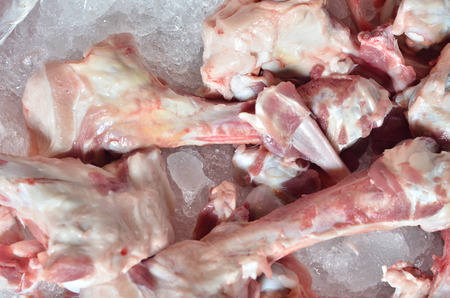 Close-Up Of Pork Bellies At Butcher Shopの写真素材