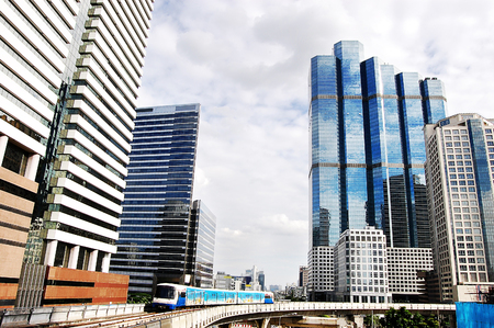 modern office building have blue sky background.