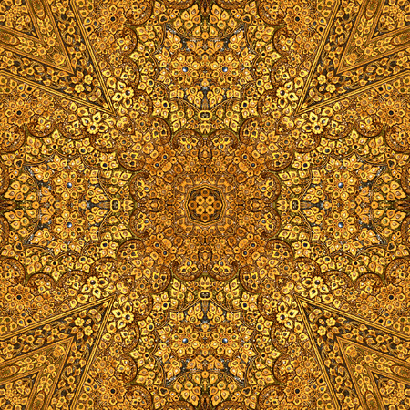 Gold Pattern abstract textures for Background,kaleidoscope  Photo technique