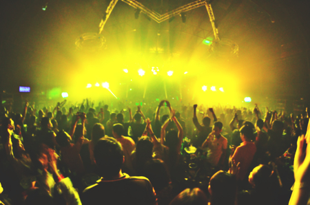 club party is blurred background.