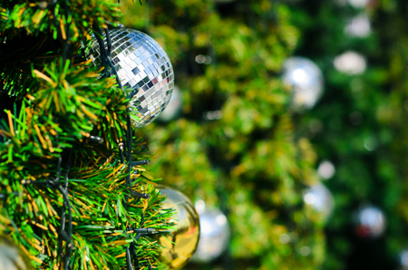 Christmas Balls decoration on Christmas tree.の写真素材